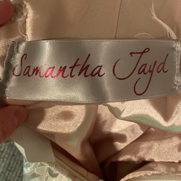 Beautiful wedding dress, champagne underneath with lace and sparkle overlay. - Picture 11 of 12